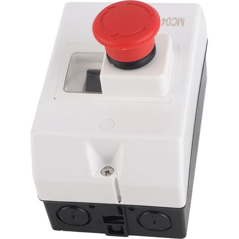 Disjoncteur de protection moteur étanche IP55, interrupteur à bouton avec arrêt d'urgence 6-10 A 230/240 V 400/415 V 500 V 690 V (1/5)