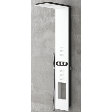Colonne de douche hydromassante BIANCO NERO TOUCH en aluminium 148 cm (1/5)
