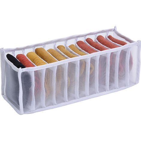 Organisateur de Tiroir Pliable - 1 pcs Rangement sous Vetement, Rangement Tiroir Vetement Organisateur Vetement, pour Chaussettes, sous-Vêtements, Vêtements de Bébé, Cravates,Blanc(321212cm) (1/4)
