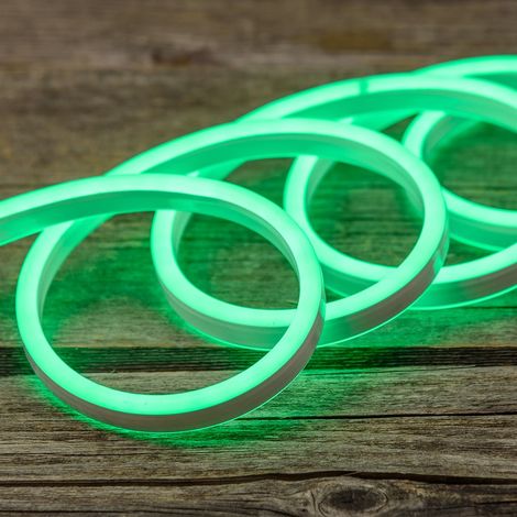 Striscia Led con Effetto Neon IP65 Esterno 12V Flessibile Tagliabile Luce Verde (1/3)
