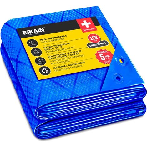 1 Bâche 2x3m, Polyéthylène 70g/m², Œillets Renforcés, Bleu, Extérieur
