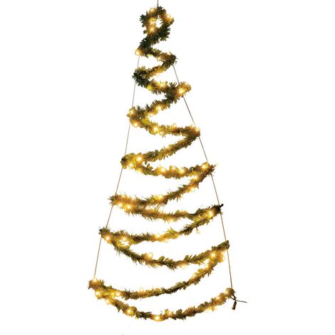 TrendLine LED Aufhänger Tannenbaum 150 cm warmweiß Außen mit Timer Jahreszeitliche Dekoration