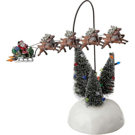 Figurine accessoire traîneau enflammé animé du village de vacances de Noël (1/5)