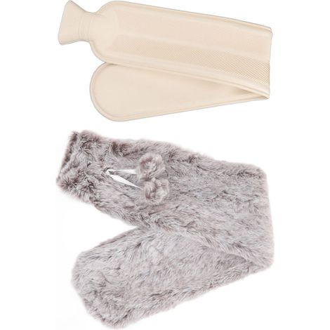 Bouillotte de 2000 ml en caoutchouc peluche anti-explosion pour l'hiver (1/5)