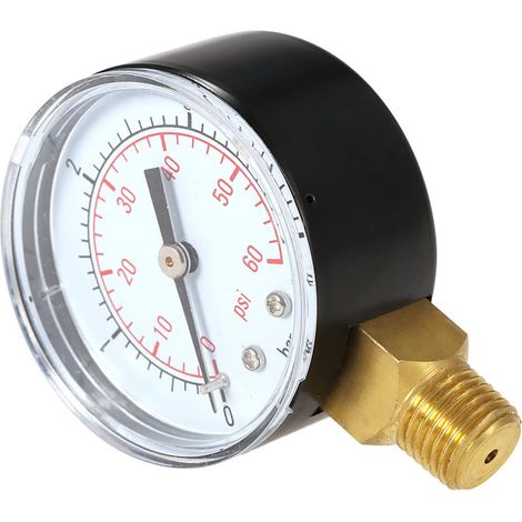 Manomètre hydraulique 50 mm pour filtre de piscine, indicateur de pression d'eau, raccord fileté 1/4" NPT (1/5)