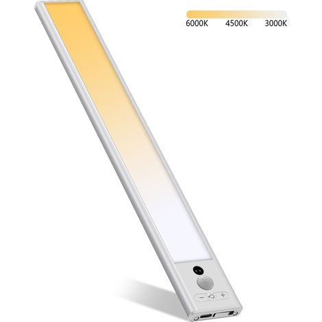 Weiße 30 cm LED-Leuchte mit dreifarbiger Dimmfunktion und Bewegungssensor