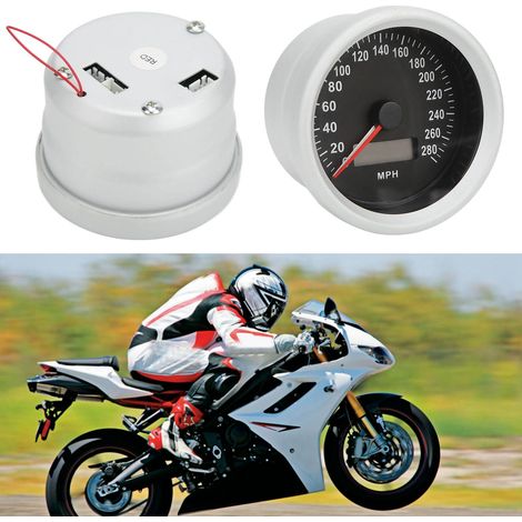 Compteur de vitesse électronique Defi avec voyants rouges et bleus pour voitures, compteur de vitesse MPH/KMH pour motos. (1/5)
