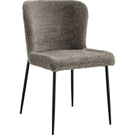 Silla tapizada en Bouclé para comedor color Arena. Colección LISE (1/5)