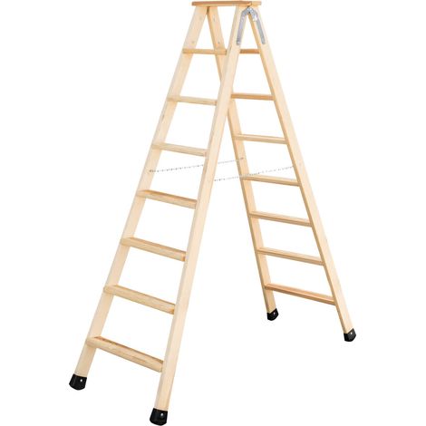 Günzburger Steigtechnik Escabeau double accès bois 2 x 8 marches - 033816 (1/4)