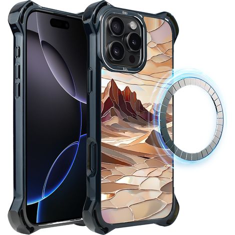 Custodia ibizu DropGuard Ultra per iPhone 16 Pro Max con MagSafe, colori in vetro, Desert Calm (1/5)