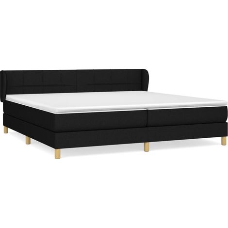 Maison Exclusive - Cama box spring con colchón tela negro 200x200 (1/5)