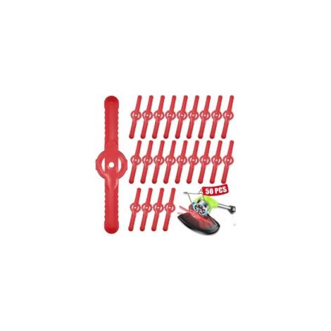 Lame di ricambio in plastica 50 per tagliaerba, 135 mm, per tosaerba a batteria, ideali per prati, giardini, frutteti, boschi o per uso agricolo - Crezuo (1/4)