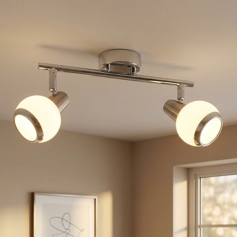 LED Deckenlampe Deckenleuchte Wohnzimmerlampe Schwenkbar Silber Glas L 30 cm (1/5)