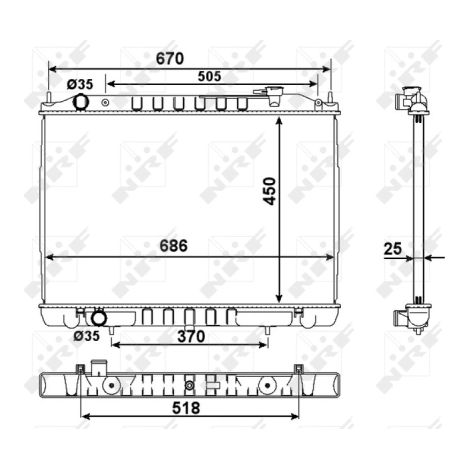 Radiateur, refroidissement du moteur NRF 58418 NISSAN 21410VK505