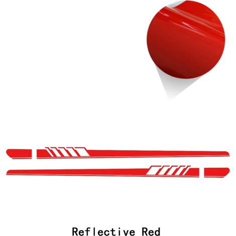 (Rouge réfléchissant - Pour A5) 2 autocollants en vinyle pour bas de porte de voiture de sport de course, compatibles avec Audi. (1/4)