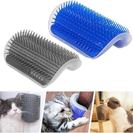 Lot de 2 brosses ING (bleue + grise) pour enlever les poils de chat et de chien-AquaForge (1/5)