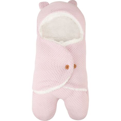 Neugeborenen-Schlafsack für Herbst- und Winterwanderungen, Anti-Strat-Babydecke, warmer Kinderwagen-Schlafsack, hellrosa (1/4)