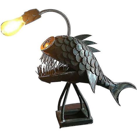 Wiederaufladbare Metall-Schreibtischlampe über USB in Form eines Angelfisches, kleines handgefertigtes Stück, ideal zur Dekoration des Schlafzimmers (Ty-YUHAO).