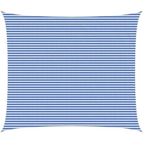Voile d'ombrage à rayures bleues et blanches, 6 x 8 mètres, PEHD (1/5)