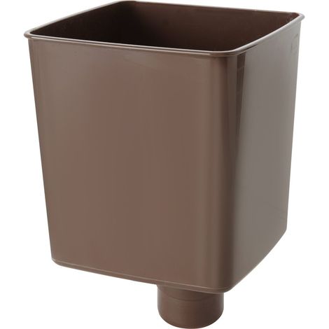 First Plast RCQ080M Raccoglitore Pluviale Quadrato, Marrone, ø 80 mm (1/3)