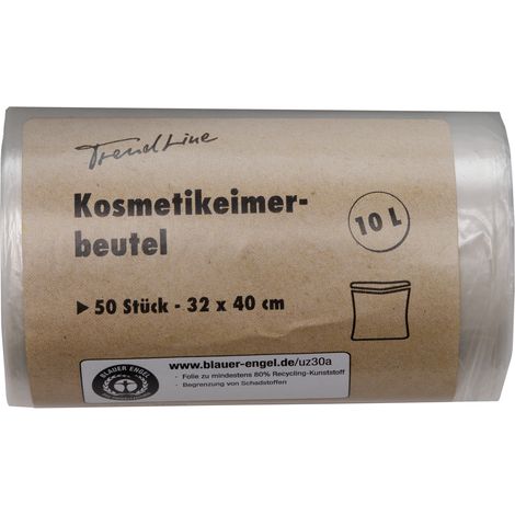 Trendline Kosmetikeimerbeutel 10 L, transparent, 50 Stück Mülltüte
