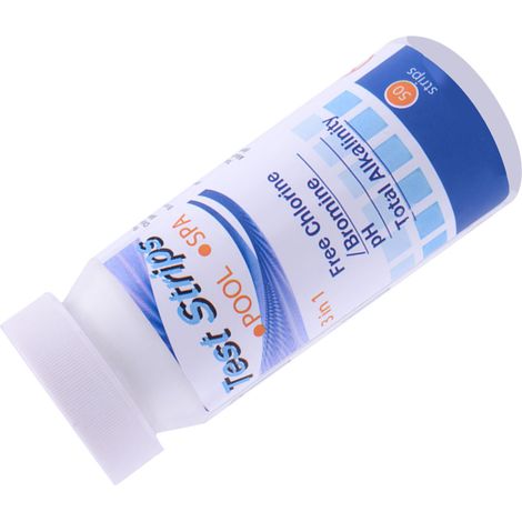 Bandelette de test d'eau : pH, dureté totale, pour piscine, aquarium et bassin (3 en 1). (1/5)