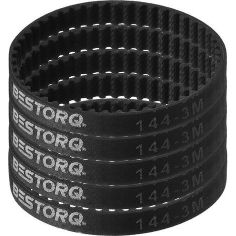 5pcs HTD-3M Rubber Timing Belt, 48 Teeth, 144mm Pitch Length x 6mm Width x 2.4mm Height, Closed Loop Pulley Belt (1/5)