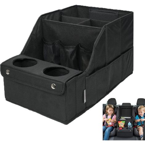 Scatola portaoggetti per il bagagliaio dell'auto - Borsa organizer per sedile auto - Borsa portaoggetti pieghevole per auto - Nera - Borsa organizer pieghevole per bagagliaio (1/5)
