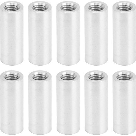 Lot de 10 entretoises filetées rondes en alliage d'aluminium pour maquettes de quadricoptères (M4 x 0,7 mm, 16 mm).