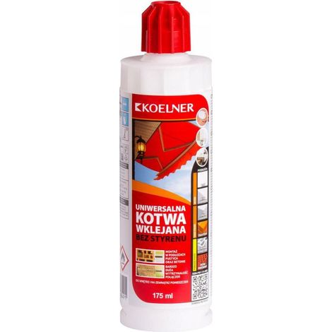 Anclaje adhesivo universal Koelner sin estireno, 175 ml, con colgador. (1/2)