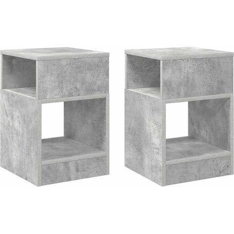 Maison Exclusive - Beistelltisch 2 pcs Beton Grau 30,5 x 30 x 45