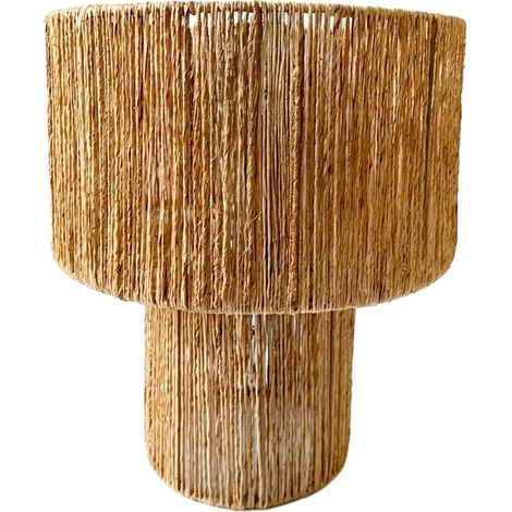 Lampada da tavolo in juta naturale beige stile boho 30 cm (1/5)