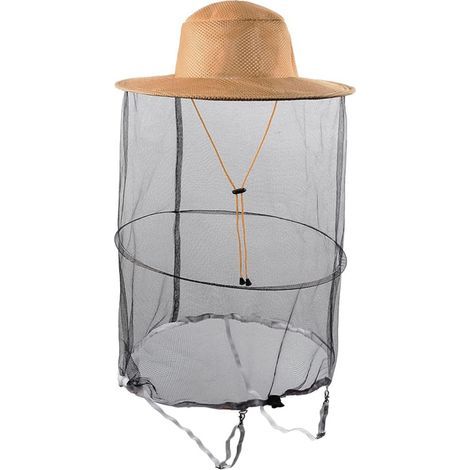 Chapeau de voile d'apiculteur - Filet de chasse - Costume d'apiculteurs - Moucherons, insectes, moustiques - Kaki, kaki, L (1/5)