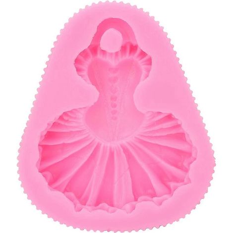 Rosa Silikonform in Form eines Tanzrocks zum Backen, DIY-Kuchen- und Kekse-Utensil, Haushaltsküchenhelfer (1/5)