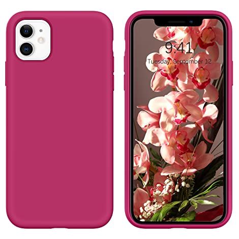 FUNDA DE SILICONA PARA APPLE IPHONE 11 ROSA FUCSIA CON MICROFIBRA A2111 (1/5)
