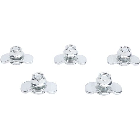 5 pezzi di dadi a L con doppia filettatura M10x20mm per pianale di camion, rimorchio, controllo del carico, pickup, camper, ATV, colore argento. (1/4)