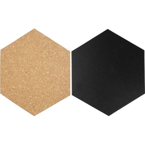 SECURIT - Set mit 4 schwarzen Wandkreidetafel + 3 Korktafeln + Flüssigkreidemarker + Pinnnadeln - Doppelseitige Tafeln - Größe pro Tafel 15,5x18cm