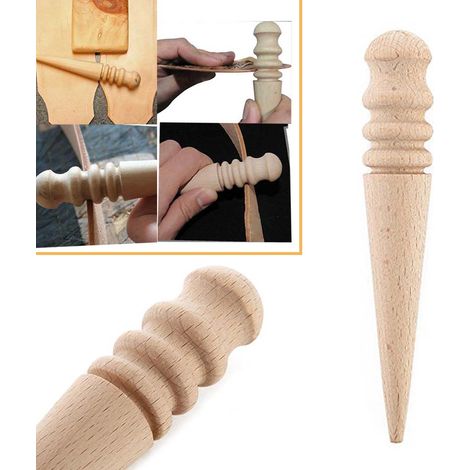 Baguette de polissage pour bords de cuir, outil de fraisage pour cuir, bâtonnet rond en bois, outils pour cuir (1/5)