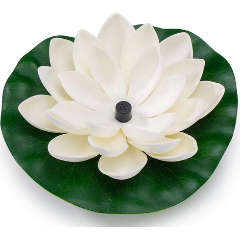Lotus Solaire Fontaine Pompe,Fleur Solaire Fontaine Flottante Fontaine Bain D'oiseau Débit Maximum 180L/H, Buses Solaire Bassin Pompe Pour Jardin Pool Caractéristiques de L'eau-Blanc (1/5)