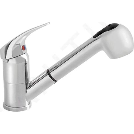 Alveus Robinetterie - Mitigeur d'évier Oaza, avec douchette extractible, chrome 1091078 (1/2)