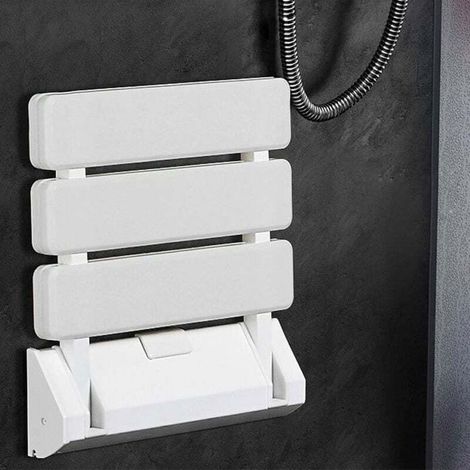 Siège de douche Siège Rabattable pour Douche Mural Capacité de Charge 130 kg Siège de Douche Repliable Tabouret Pliant pour S (1/4)