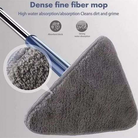 Balai De Nettoyage Triangulaire Réglable Vadrouille De Nettoyage Triangle Réglable Rotative À 360° Mop Balai Télescopique (1/4)