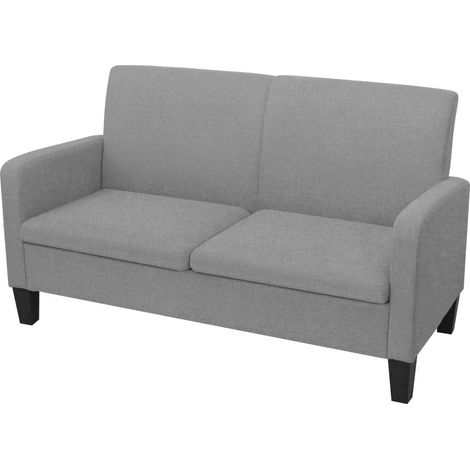 Divano a 2 Posti 135x65x76 cm Grigio Chiaro vidaXL
