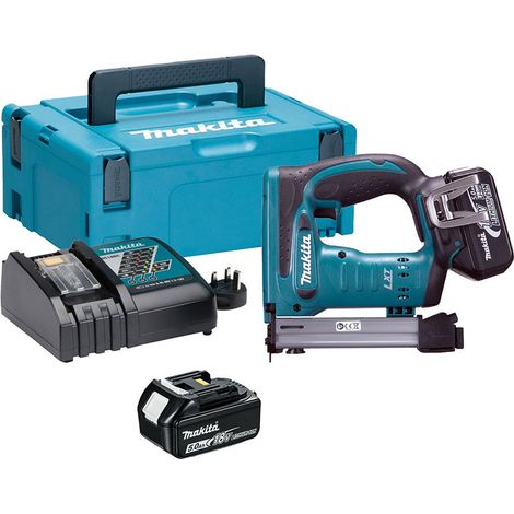 Makita – Agrafeuse électroportative 18V LXT – Autonomie jusqu'à 3500 agrafes – Profondeur d'enfoncement réglable – Coffret ABS inclus