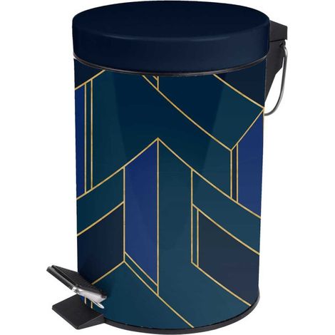 Poubelle à Pédale Imprimée "Achille" 3L Vert & Bleu