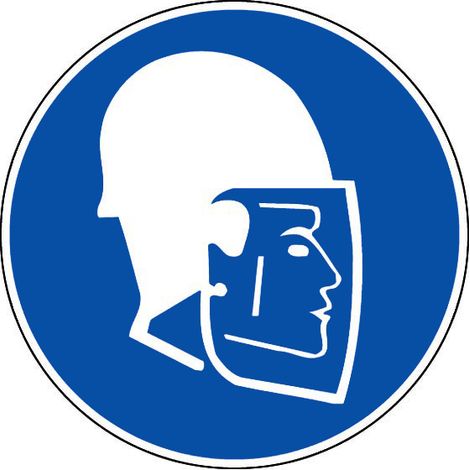 Panneau Obligation casque et visière - Rigide Ø80mm - 4020679