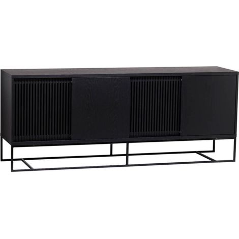 Buffet 4 Portes Coulissantes "Ende" 188cm Noir (1/5)
