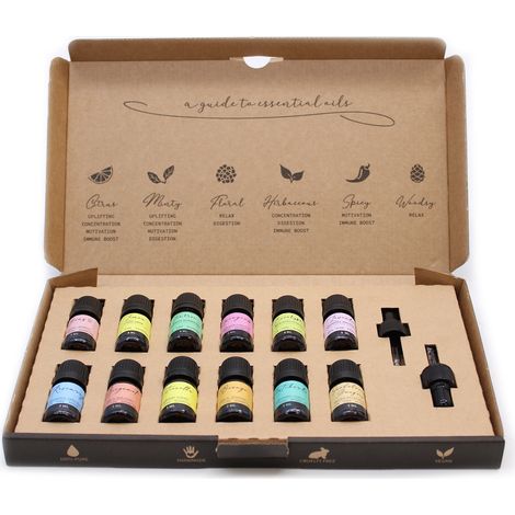 Coffret d'huiles essentielles d'aromathérapie - Le Top 12 (1/4)