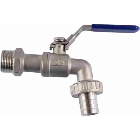 Edelstahl Kugelauslaufventil mit Hebel 3/4"
