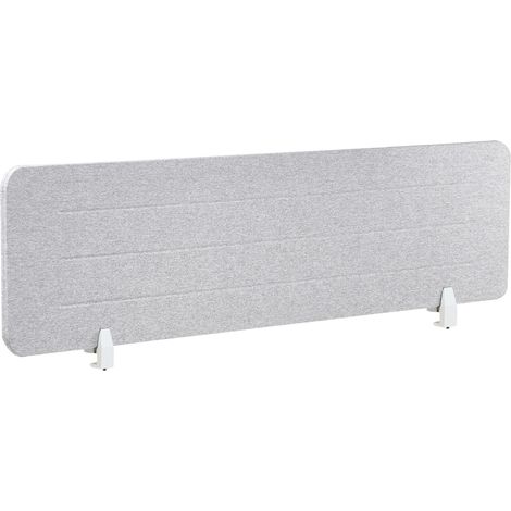 Schermo da tavolo PET Pannello Divisorio Tessuto imbottito 160 x 40 cm Grigio Chiaro Ziggy